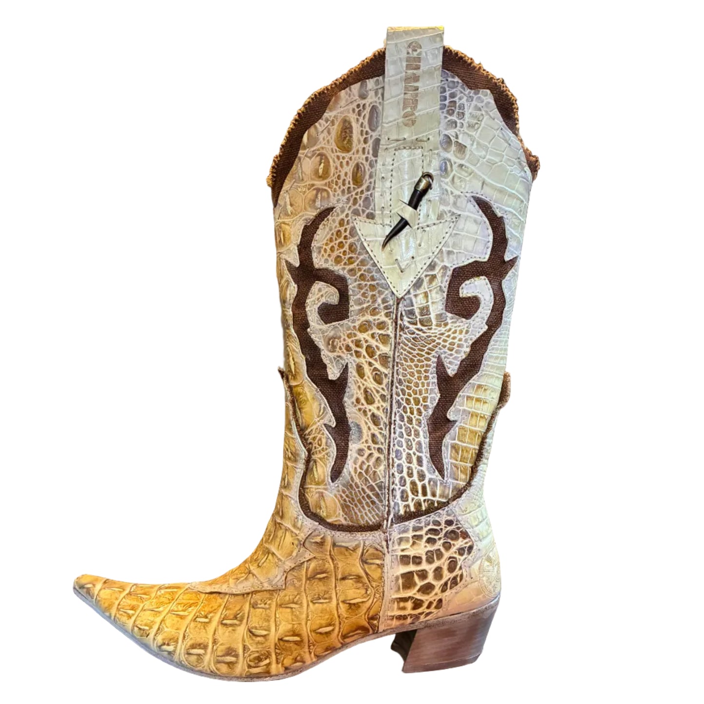 Botas El Charro Mujer Talla 39 Efecto Piel de Serpiente Vintage Western