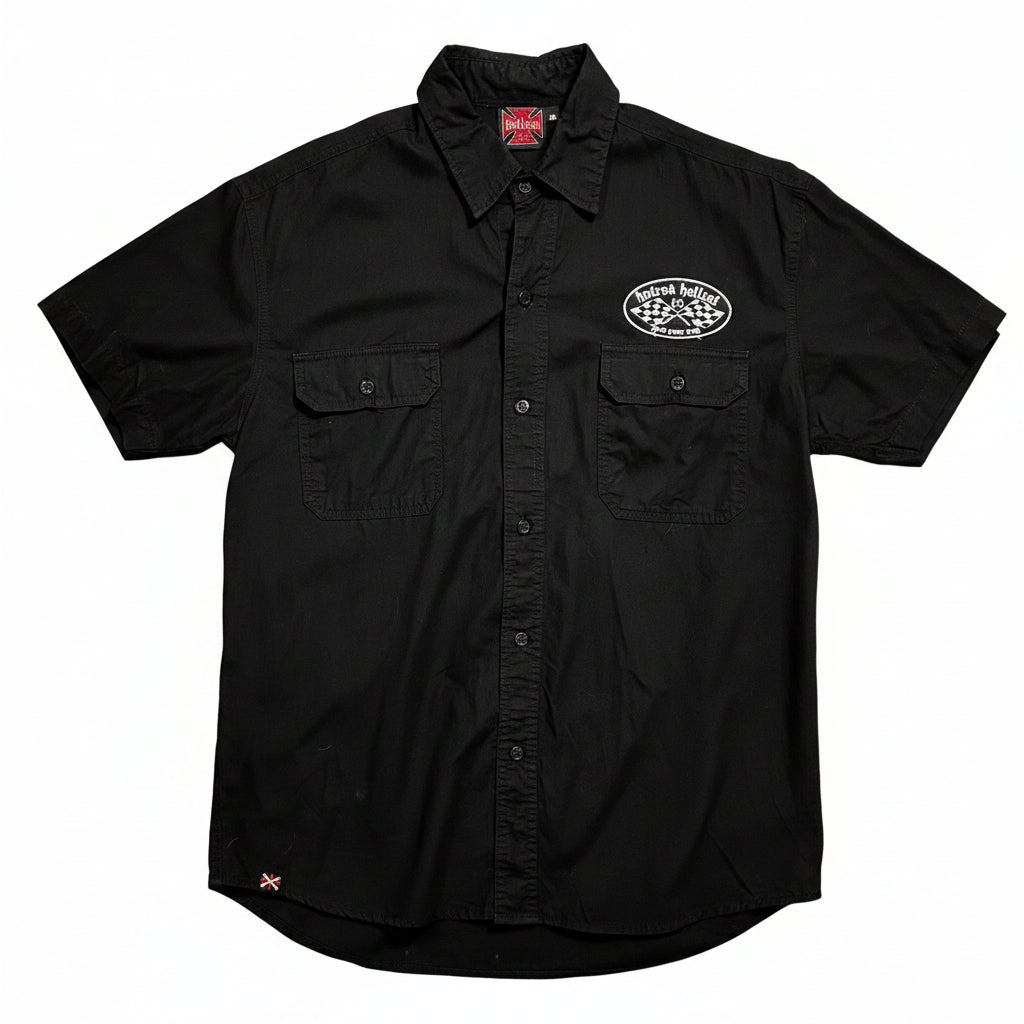 Camisa Vintage Hot Rod hell cat talla m . good luck vintage envíos desde las Palmas  a islas canarias.
