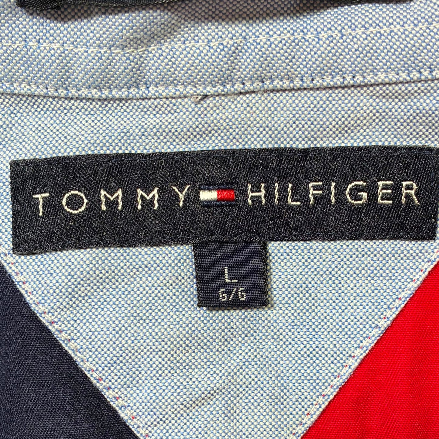 Camisa Manga Corta Tommy Hilger bandera americana talla L - Good Luck Vintage - Las Palmas de Gran Canaria