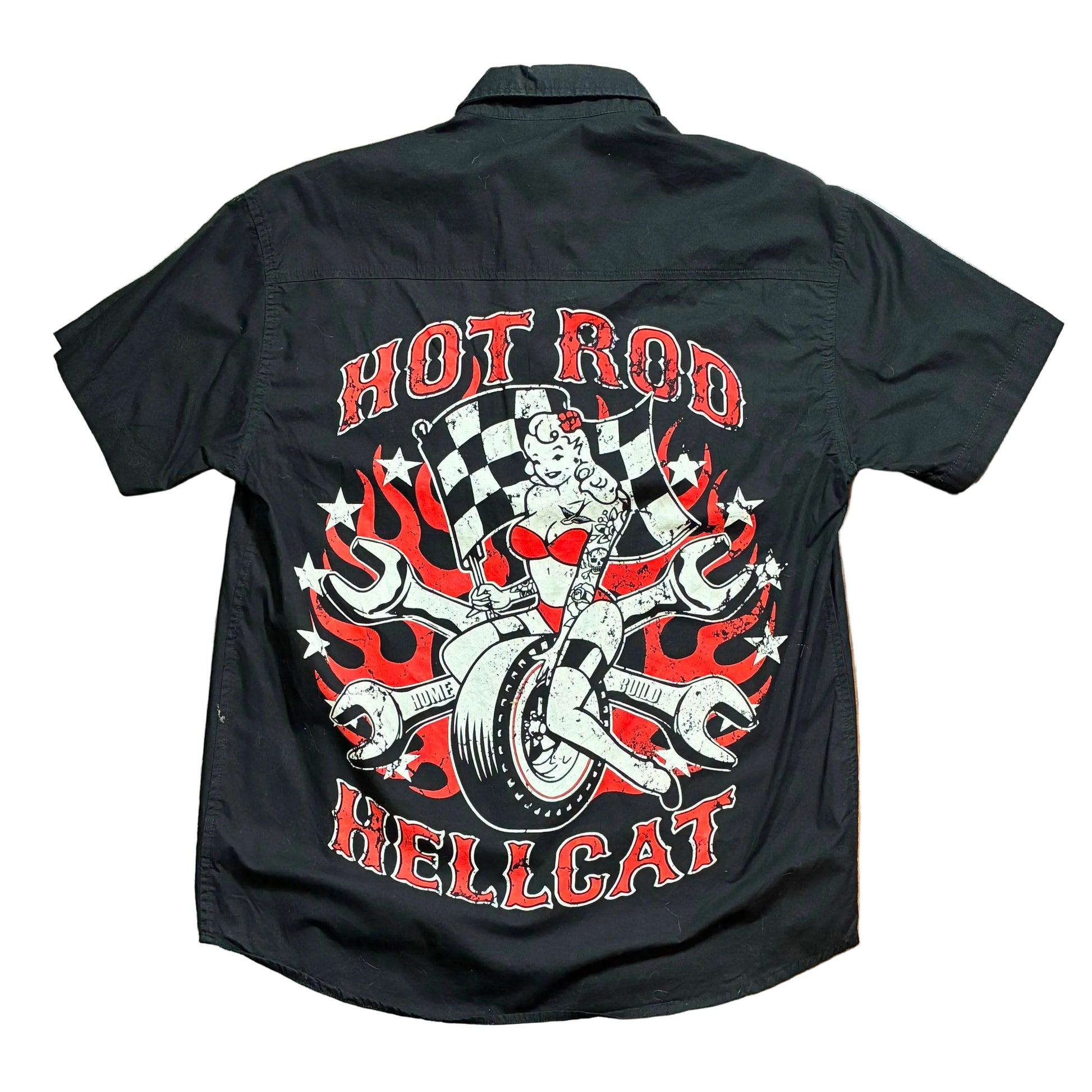 Camisa Vintage Hot Rod hell cat talla m . good luck vintage envíos desde las Palmas  a islas canarias.